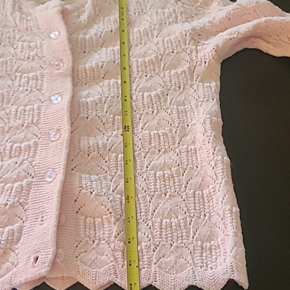 Wintuk "styled by Rose*. Vintage pink.Crochet knit cardigan made in USA. (#1244) - Picture 11 of 13